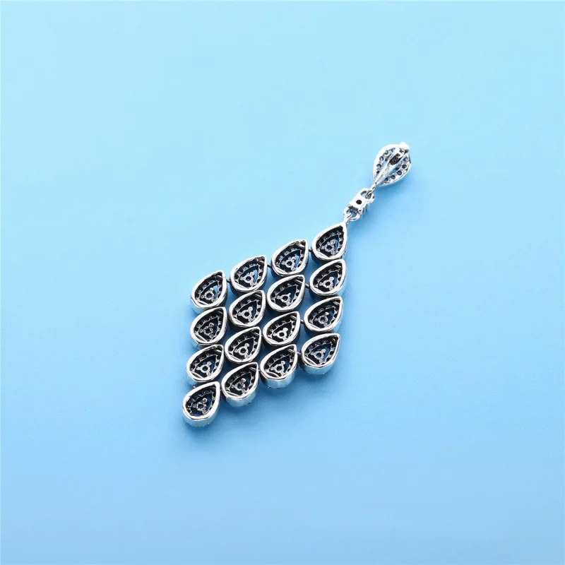 (slika za) PANDORA Kaskadno glamurna ogrlica z obeskom - 396262CZ-80 - Ogled 3