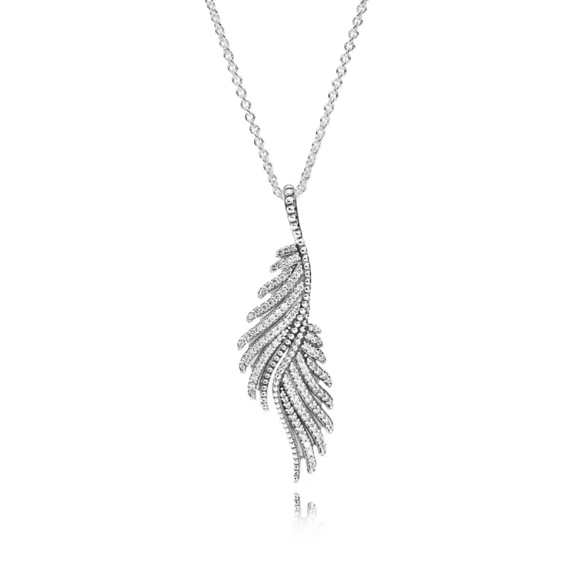 (slika za) PANDORA Majestic Feathers Necklace Obesek - 390373CZ-70 - Slika izdelka