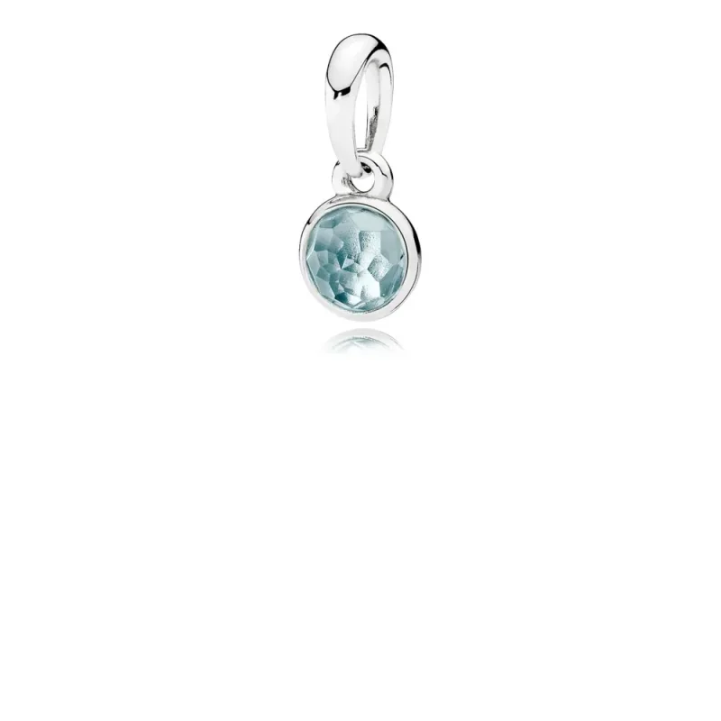 (slika za) PANDORA March Droplet, Aqua Blue Crystal Pendant - 390396NAB - Slika izdelka