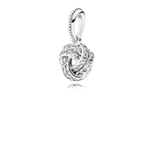 (slika za) PANDORA Obesek z obeskom Sparkling Love Knot - 390385CZ
