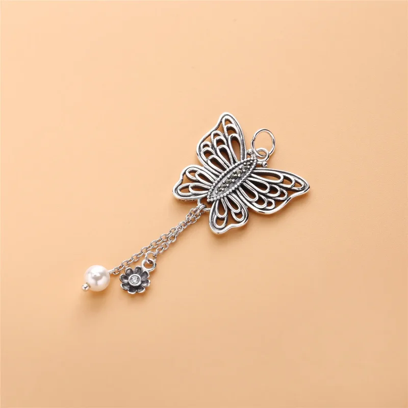 (slika za) PANDORA Obesek za ogrlico z odprtimi metulji - 390352CCZ - Ogled 2