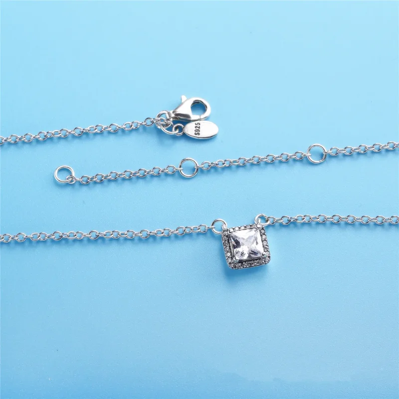 (slika za) PANDORA ogrlica z obeskom brezčasne elegance Clear CZ - 396241CZ-45 - Ogled 4