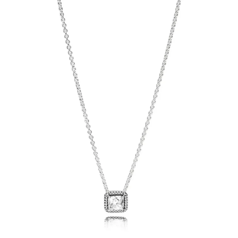 (slika za) PANDORA ogrlica z obeskom brezčasne elegance Clear CZ - 396241CZ-45 - Slika izdelka