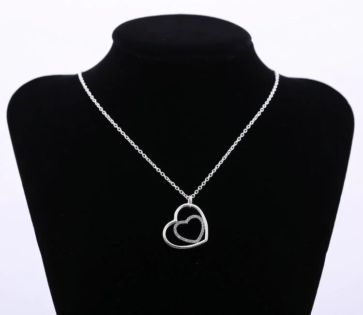 PANDORA Ogrlica z obeskom Forever In My Heart - 390364CZ-90