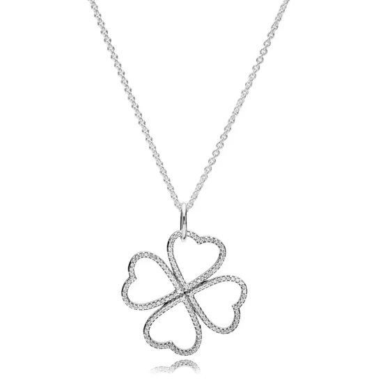 (slika za) PANDORA Ogrlica z obeskom Petals of Love - 390381CZ-90