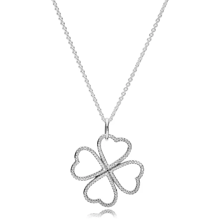 PANDORA Ogrlica z obeskom Petals of Love - 390381CZ-90