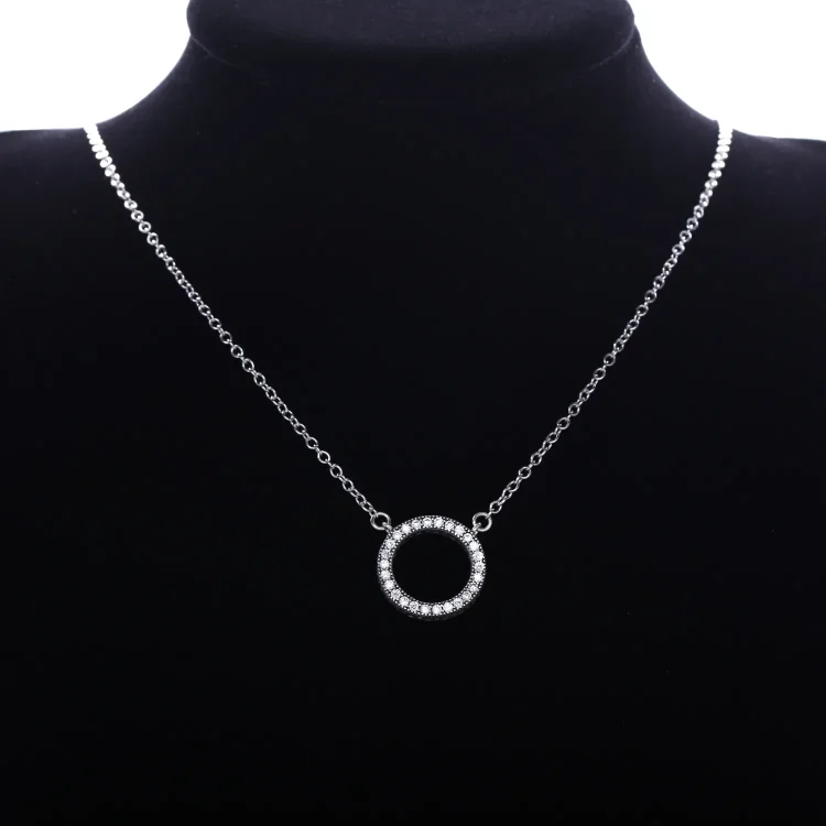 PANDORA Srca PANDORA s prozorno ogrlico z obeskom CZ - 590514cz-45