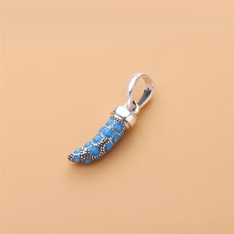 (slika za) PANDORA turkizen obesek iz italijanskega roga, turkizen emajl - 397203EN168 - Ogled 3