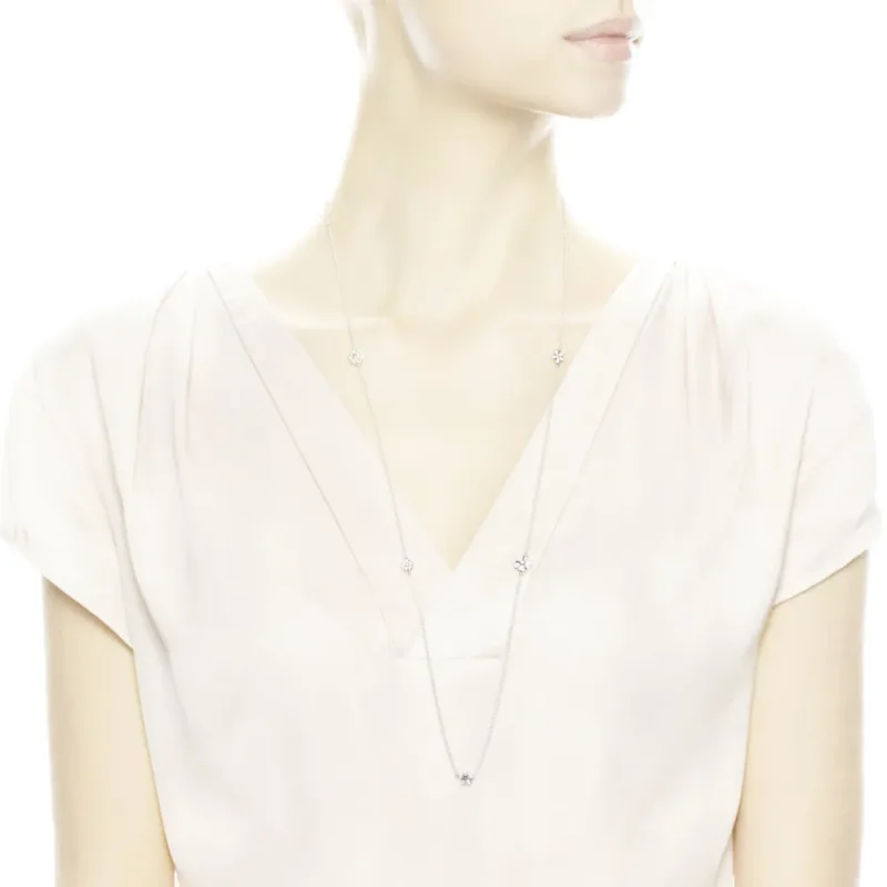 (slika za) PANDORA Verižica za ogrlico Poetic Blooms, mešani emajli, prozoren CZ in rdečilo - Ogled 3