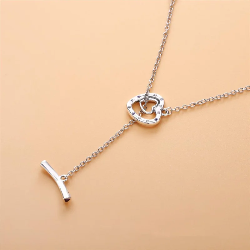 (slika za) SREBRNA OGRLICA PANDORA DVE SRCKI - 397246NRPMX - Ogled 3