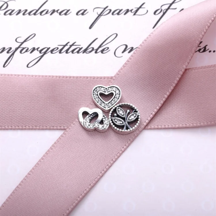 Velik lebdeči medaljon PANDORA in ogrlica Love & Family Petites - R800064