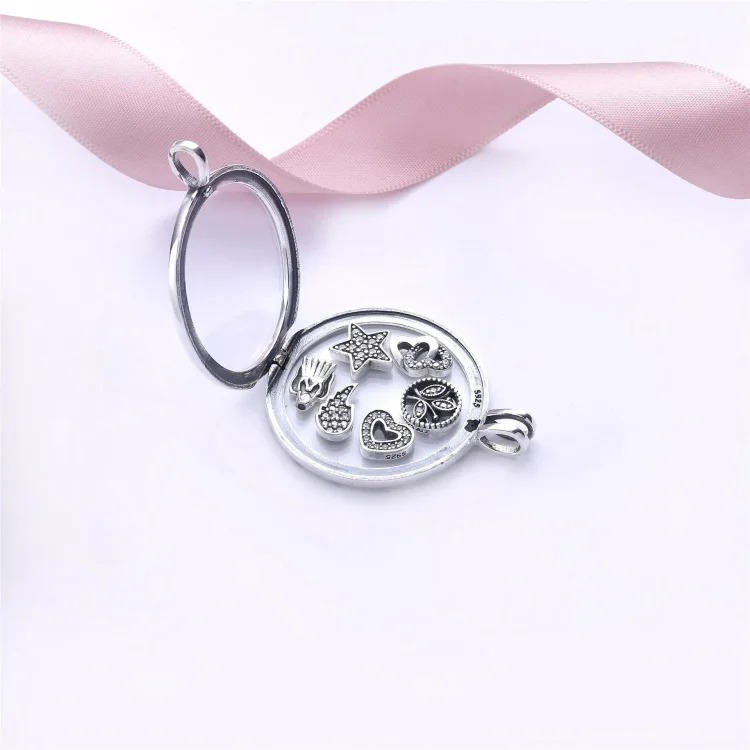 Velika bleščeča ogrlica z medaljonom Pandora - PJ00210-1
