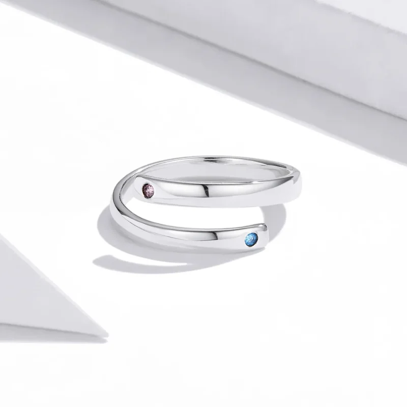 (slika za) Dvojni odprti prstan z graviranim slogom Pandora - SCR747 - Ogled 3