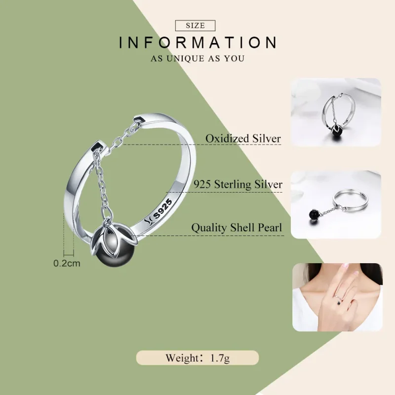 (slika za) Nastavljiv srebrni prstan v slogu Pandora Tears of Flowers - SCR314 - Ogled 4