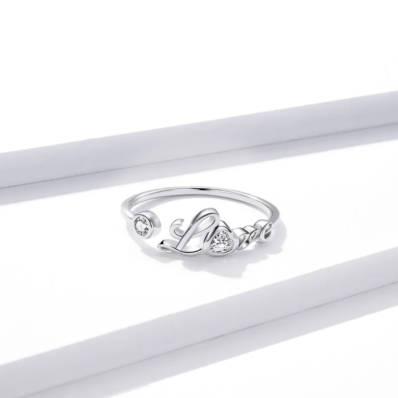 (slika za) Odprt prstan Pandora Style Love - BSR146 - Ogled 2