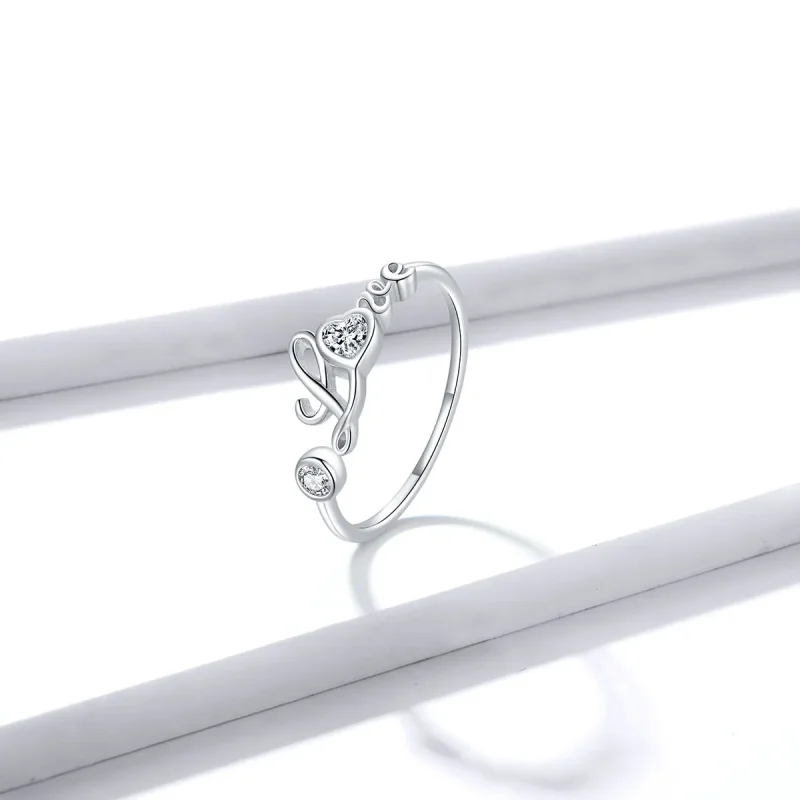 (slika za) Odprt prstan Pandora Style Love - BSR146 - Ogled 4