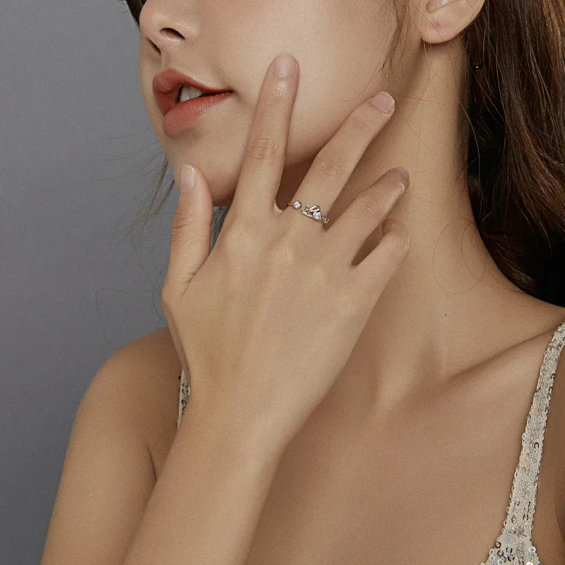 (slika za) Odprt prstan Pandora Style Love - BSR146 - Ogled 6