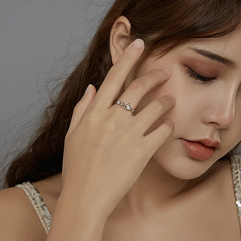 (slika za) Odprt prstan Pandora Style Love - BSR146 - Ogled 8