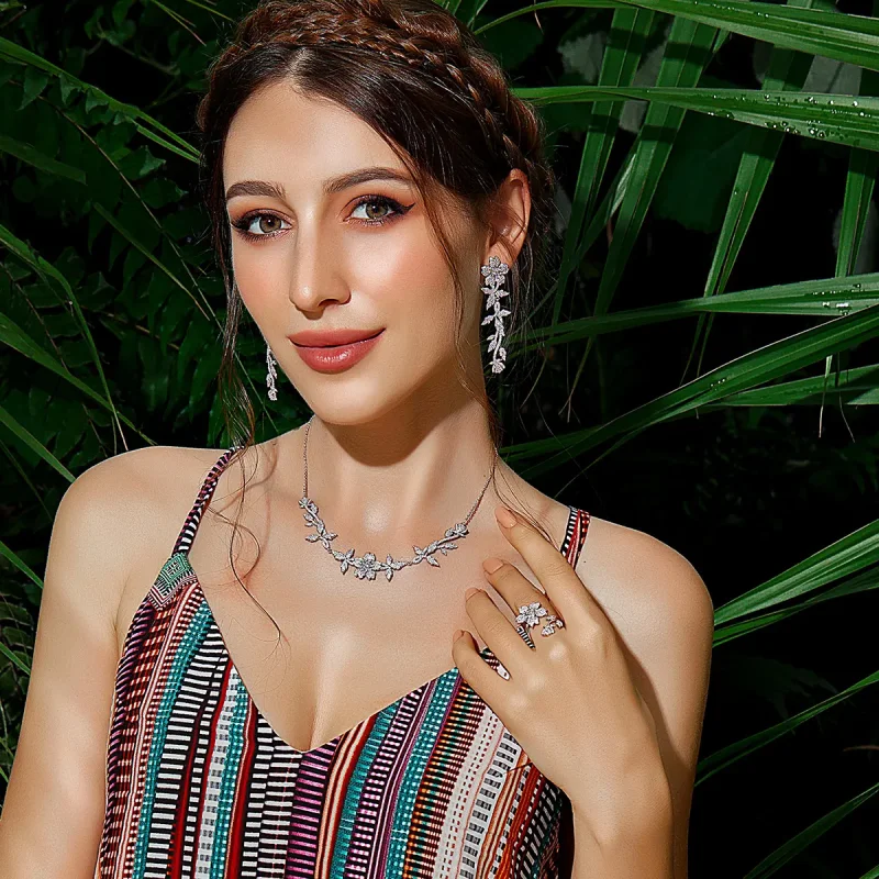 (slika za) Odprt prstan s češnjevimi cvetovi v stilu Pandora - BSR076 - Ogled 8