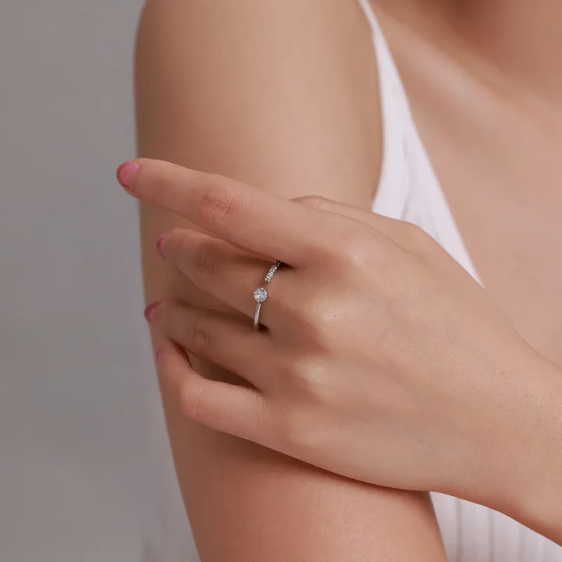 (slika za) Odprt prstan s francosko preprostostjo v slogu Pandora - BSR203-A - Ogled 3