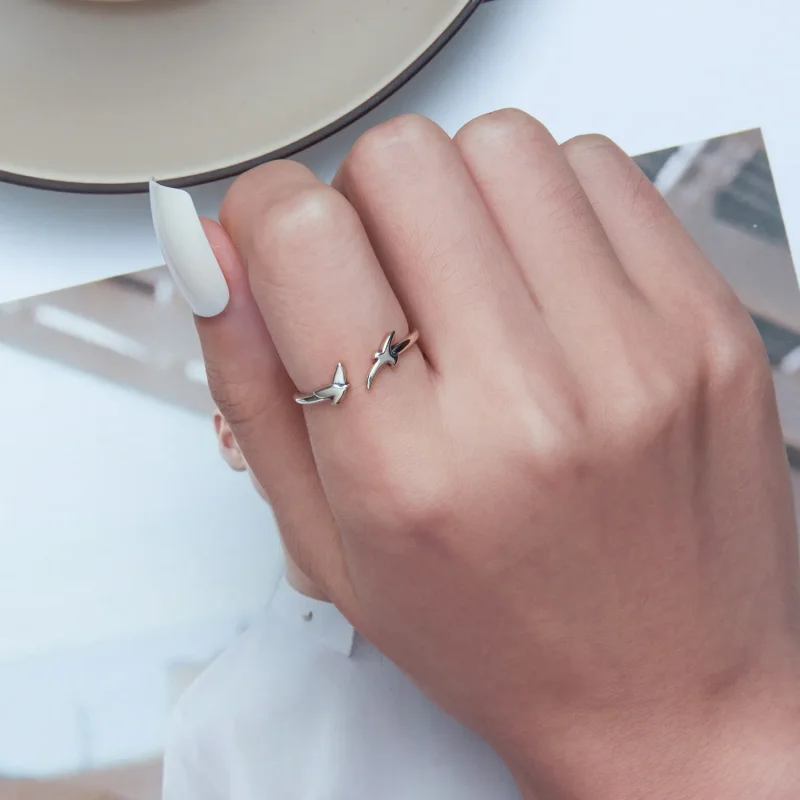 (slika za) Odprt prstan s pticami v stilu Pandora - SCR869 - Ogled 5