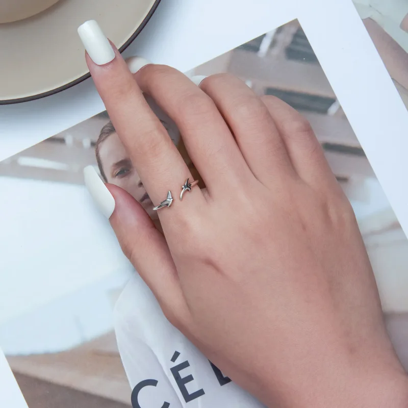 (slika za) Odprt prstan s pticami v stilu Pandora - SCR869 - Ogled 6