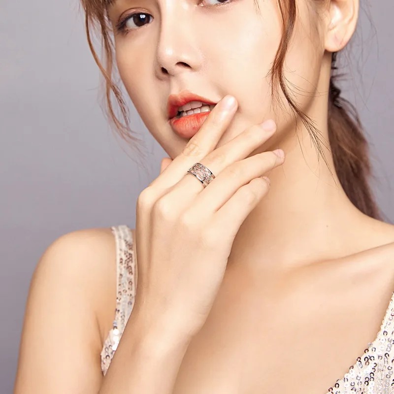 (slika za) Odprt prstan s srebrnim drevom življenja v stilu Pandora - BSR125 - Ogled 6