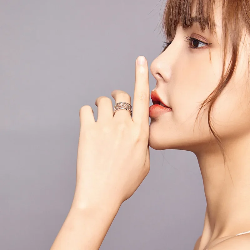 (slika za) Odprt prstan s srebrnim drevom življenja v stilu Pandora - BSR125 - Ogled 8