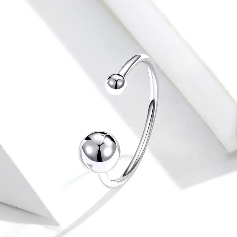 (slika za) Odprt prstan s srebrno kroglico v slogu Pandora - SCR575 - Ogled 2