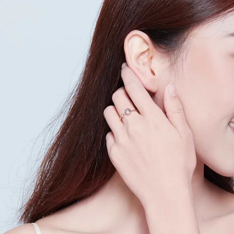 (slika za) Odprt prstan s srebrno kroglico v slogu Pandora - SCR575 - Ogled 8