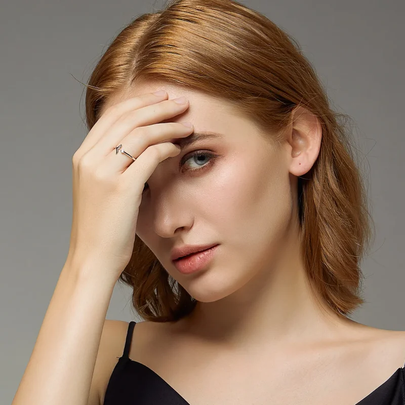 (slika za) Odprt prstan s srebrno morsko deklico v slogu Pandora - SCR618-A - Ogled 5