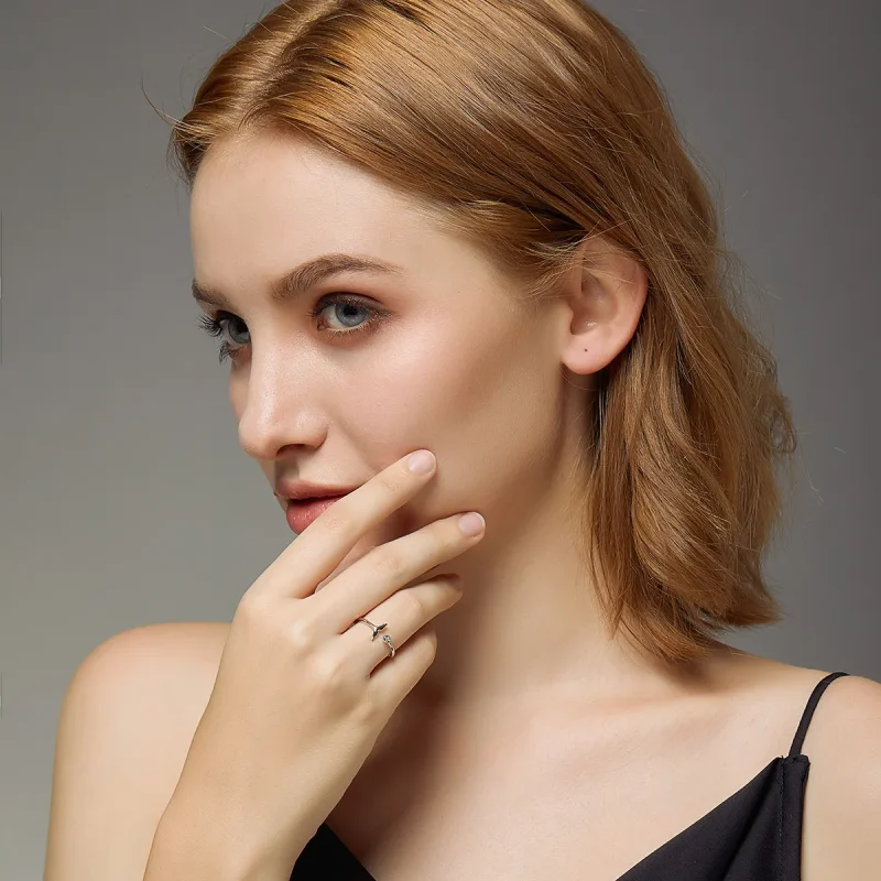 (slika za) Odprt prstan s srebrno morsko deklico v slogu Pandora - SCR618-A - Ogled 7