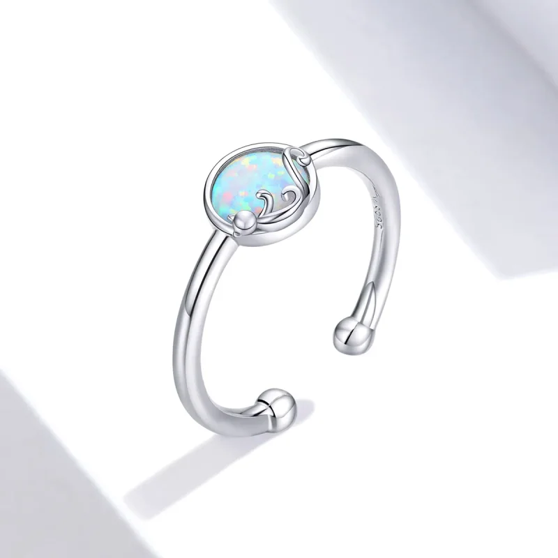 (slika za) Odprt prstan s srebrno muco v stilu Pandora - SCR651 - Ogled 2