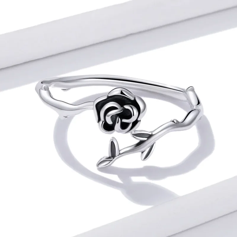 (slika za) Odprt prstan s trnasto vrtnico v stilu Pandora - BSR196 - Ogled 4