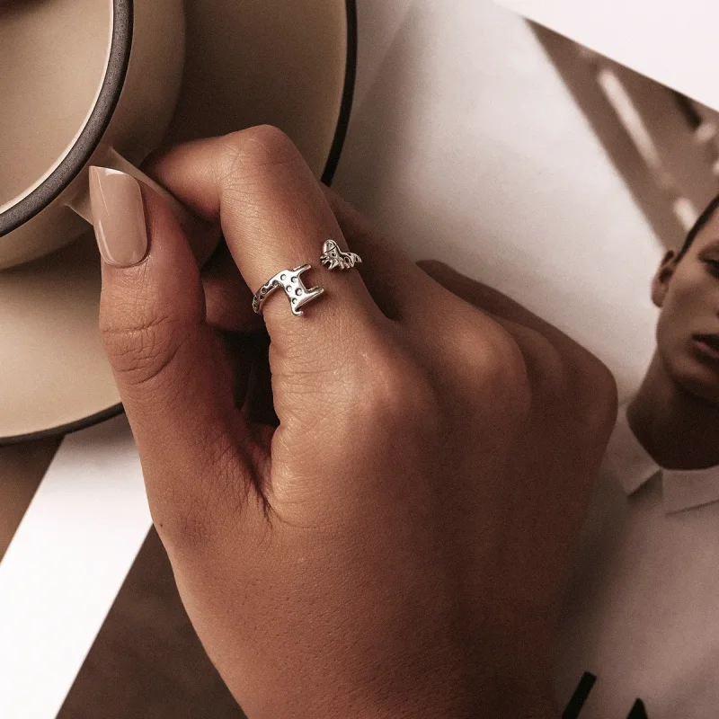 (slika za) Odprt prstan z žirafo v stilu Pandora - BSR228 - Ogled 6