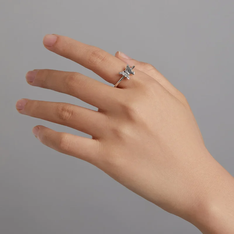 (slika za) Odprt prstan z lastovinskim repkom v stilu Pandora - BSR195 - Ogled 8