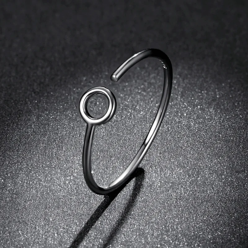 (slika za) Odprt prstan z majhnim krogom v stilu Pandora - BSR204 - Ogled 5