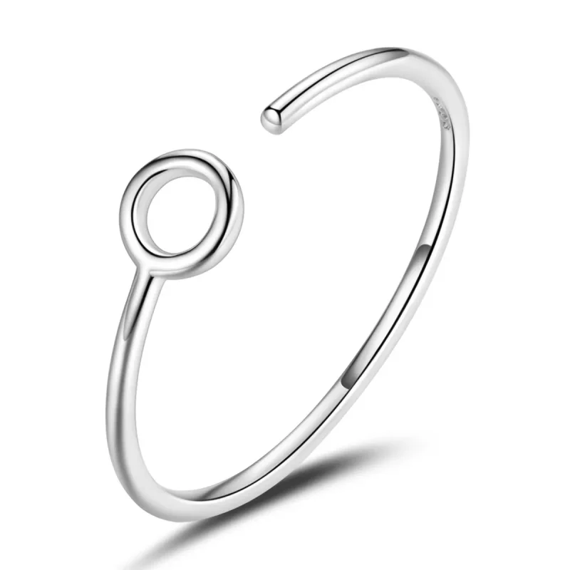 (slika za) Odprt prstan z majhnim krogom v stilu Pandora - BSR204 - Slika izdelka