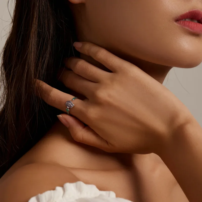 (slika za) Odprt prstan z nageljni v slogu Pandora - SCR773 - Ogled 5