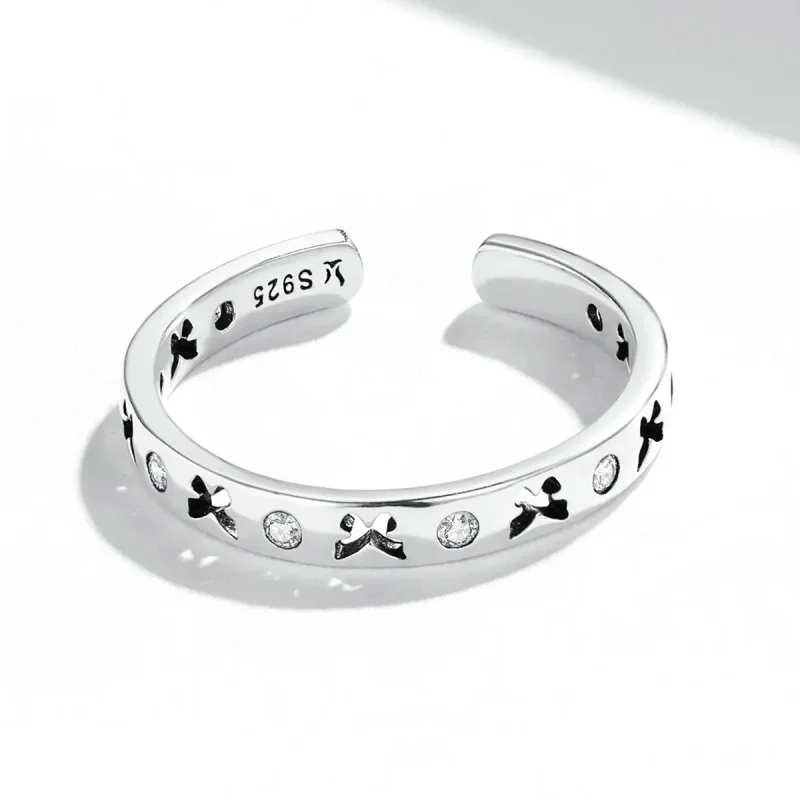 (slika za) Odprt prstan z odprtim metuljem v slogu Pandora - SCR764 - Ogled 3