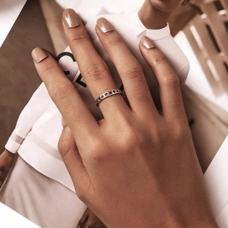 (slika za) Odprt prstan z odprtim srcem v slogu Pandora - SCR765 - Ogled 5