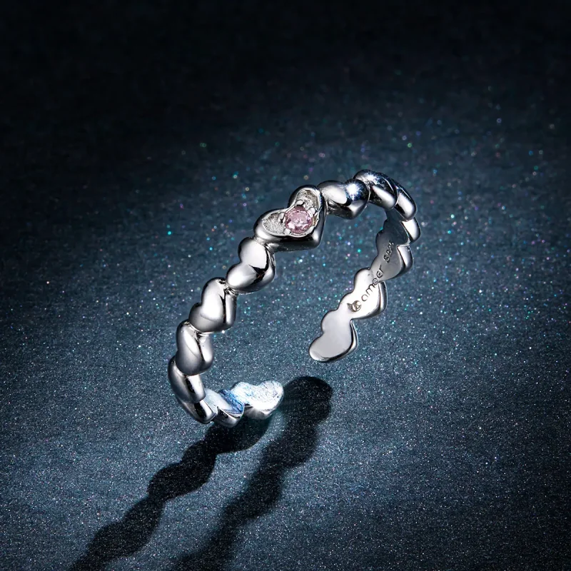 (slika za) Odprt prstan z ogledalom v obliki srca Pandora - BSR100 - Ogled 5