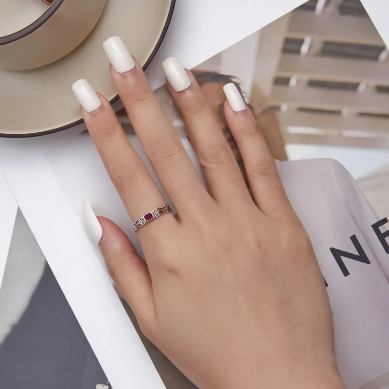 (slika za) Odprt prstan z retro vzorcem Pandora - SCR880 - Ogled 5