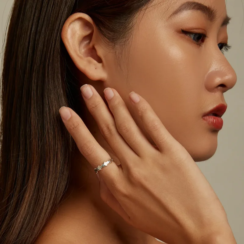 (slika za) Odprt prstan z roko Fatime v stilu Pandora - BSR237 - Ogled 8