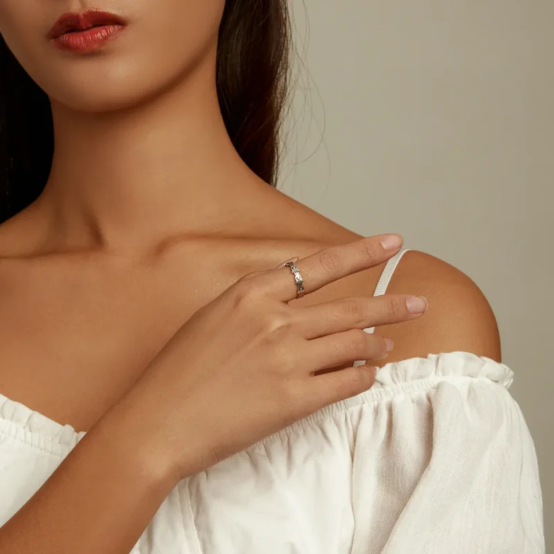 (slika za) Odprt prstan z roko Fatime v stilu Pandora - BSR237 - Ogled 9