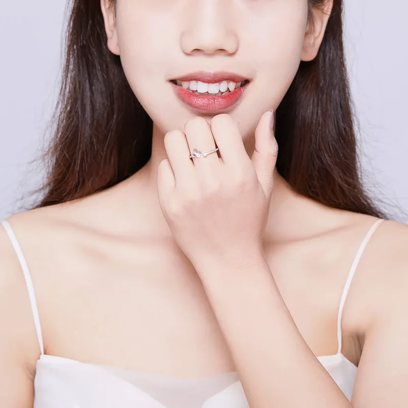 (slika za) Odprt prstan z srebrnim metuljem v stilu Pandora - SCR550 - Ogled 6