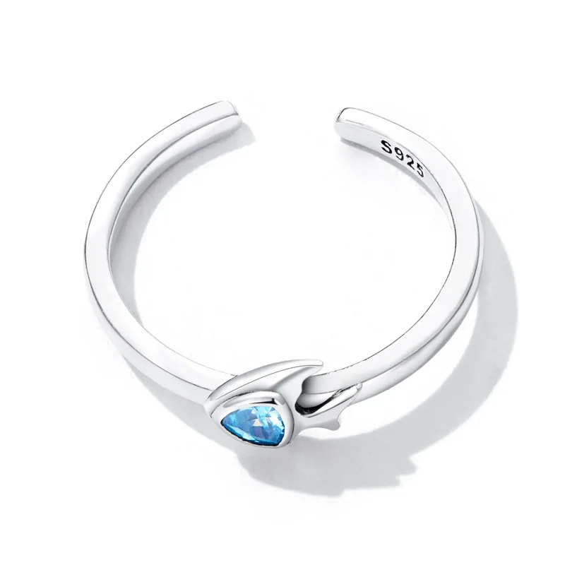 (slika za) Odprt prstan z ustvarjalnimi ribami v slogu Pandora - SCR817 - Ogled 4