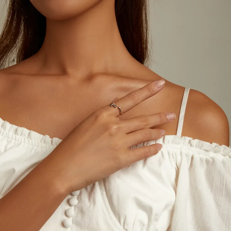 (slika za) Odprt prstan z zvezdo v slogu Pandora - SCR769 - Ogled 7