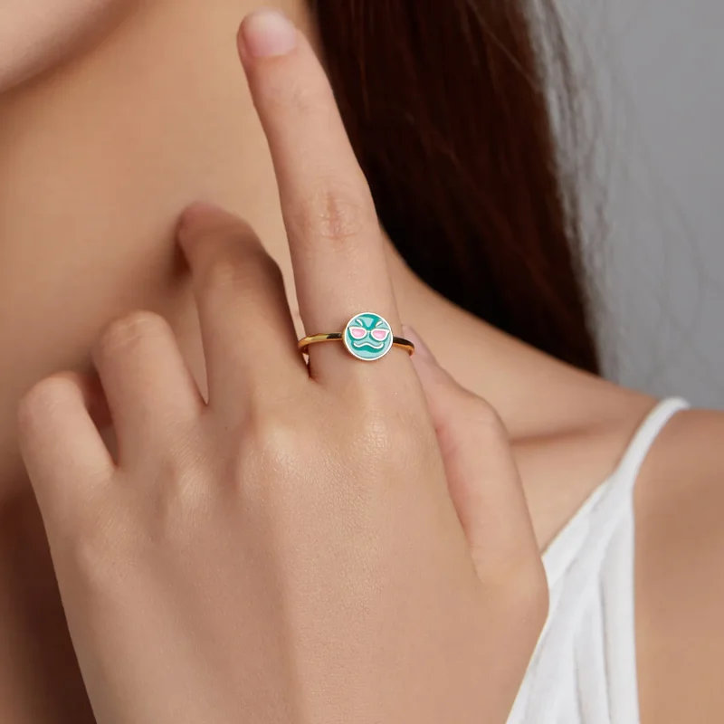 (slika za) Pandora Style Emoji – Cool odprt prstan – SCR737-A - Ogled 5