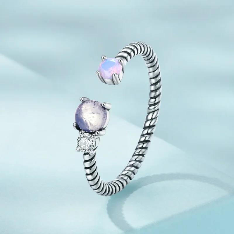 (slika za) Pandora Style Gem Twist odprt prstan - SCR839 - Ogled 2